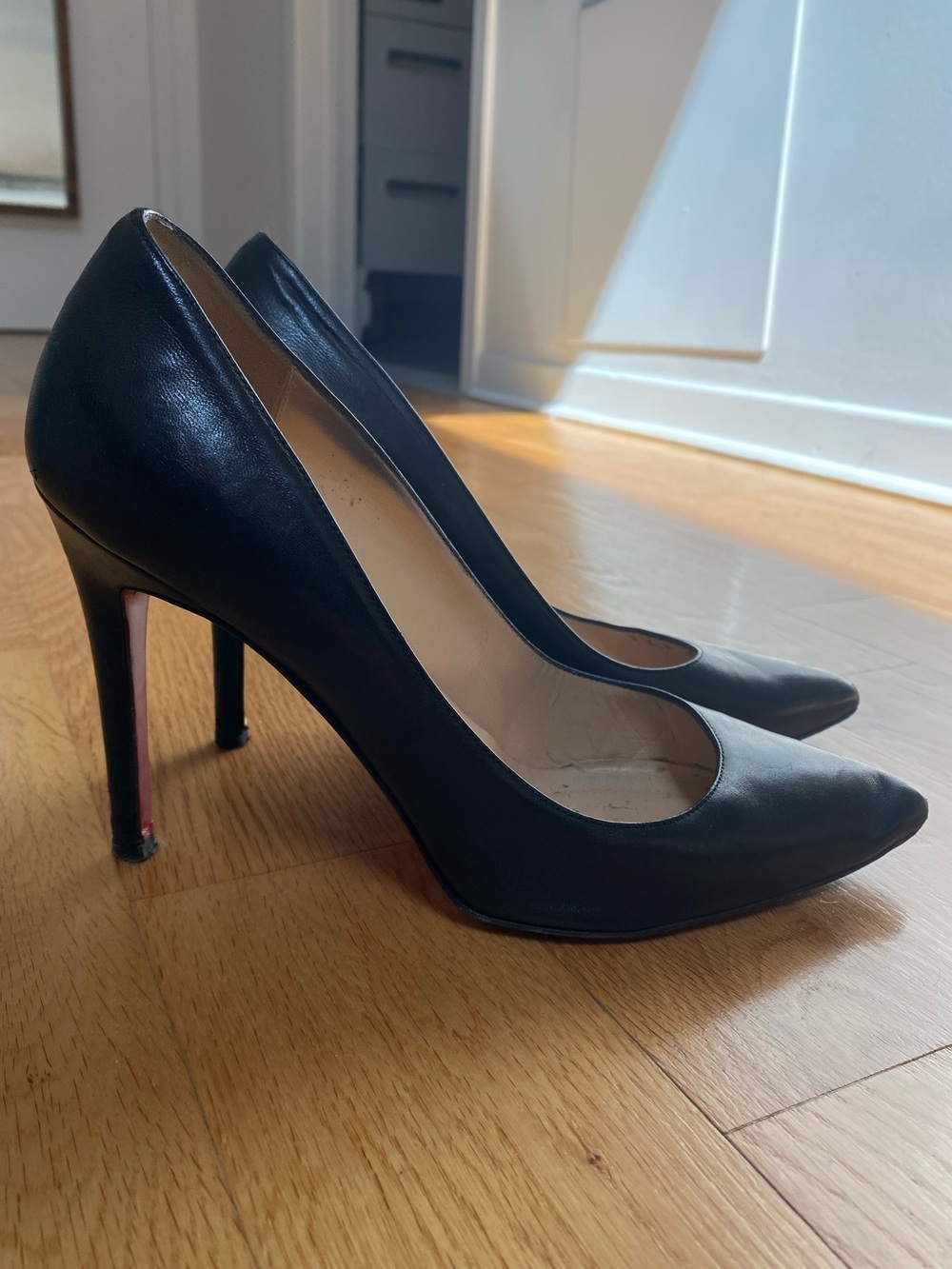 Christian Louboutin Black Leather Pumps Size 37.5